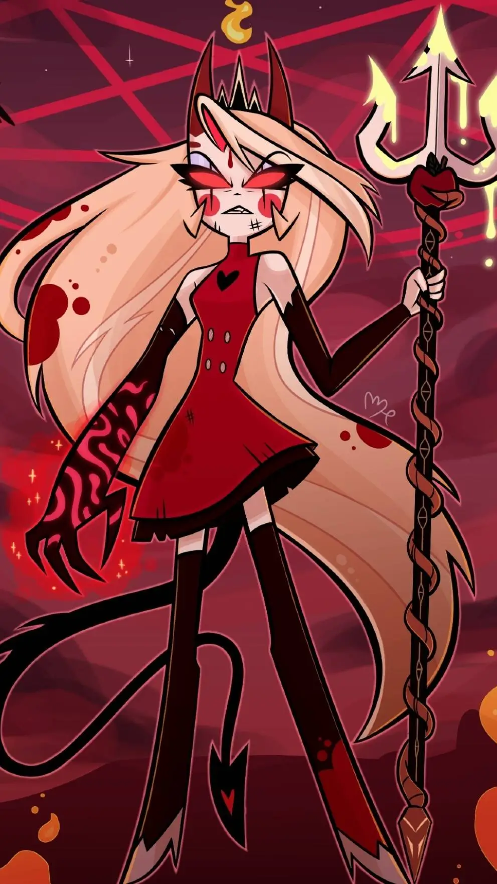ai character: Hazbin Queen  background