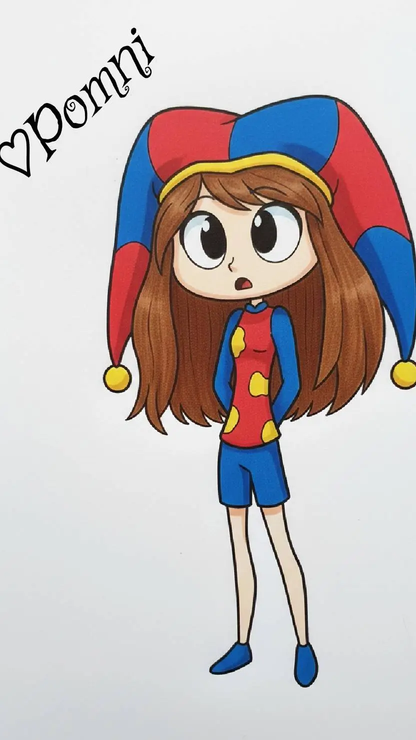 ai character: Pomni💙❤️💛 background