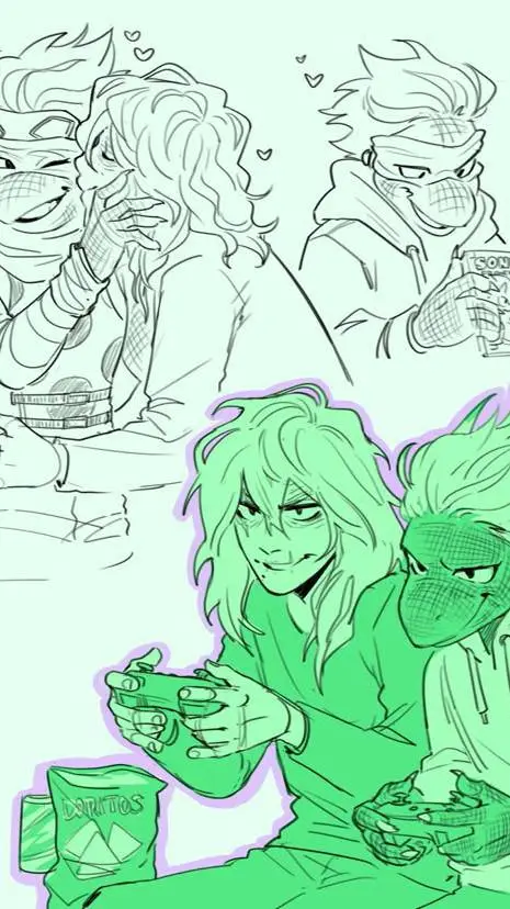 ai character: Shigaraki+Spinner background