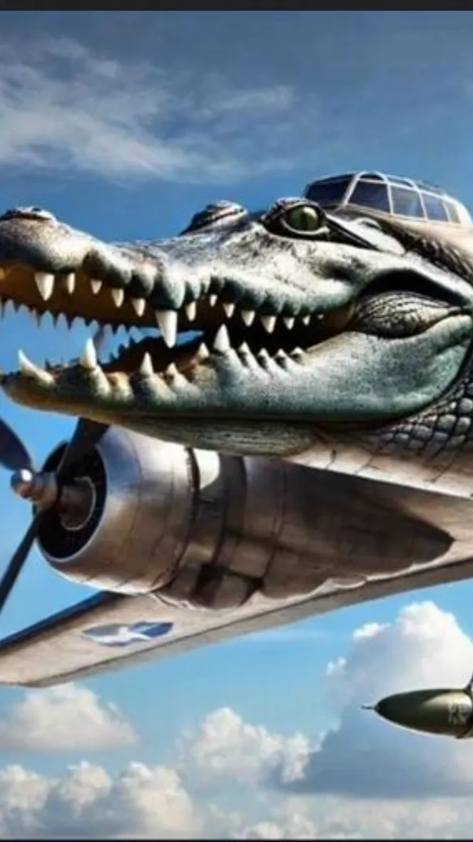 ai character: Bomb￼ crocodlo  background