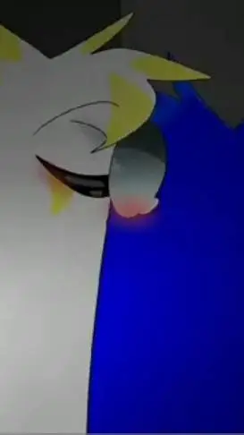 ai character: Blue x white  background