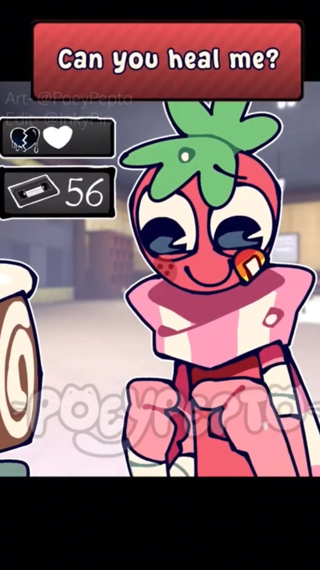 ai character: Sad Fruitcake  background