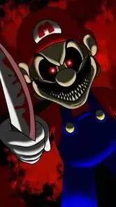 ai character: Horror Mario background