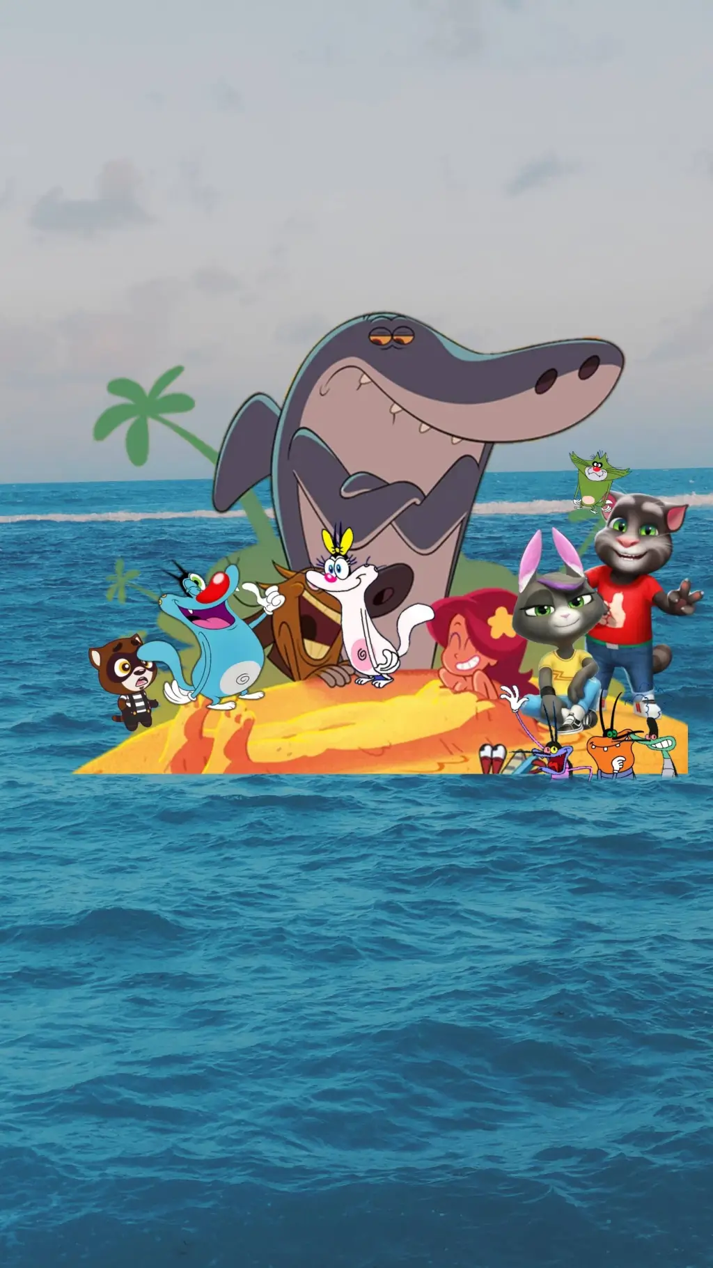 ai character: Zig and sharko  background