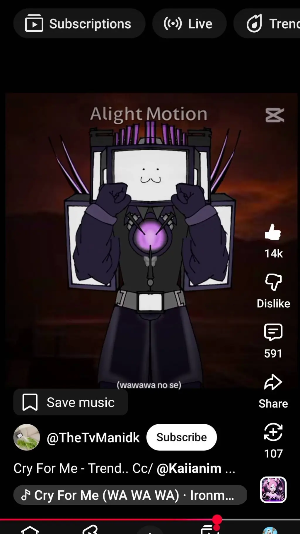 ai character: Cry for me trend background