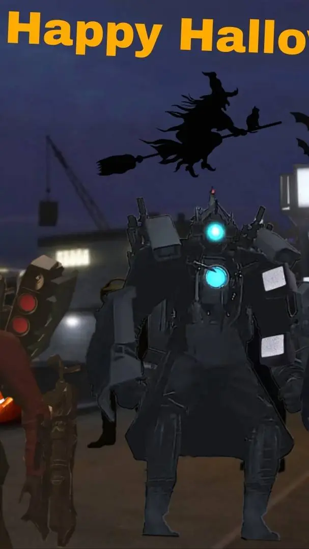 ai character: Skibidi halloween  background