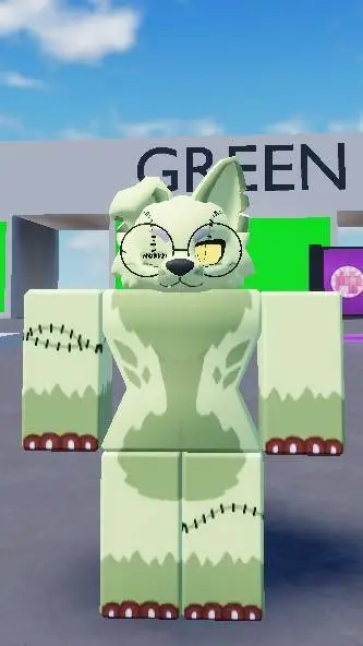 ai character: furry Dog zombie background