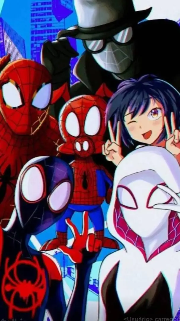 ai character: Spider  Noir  background