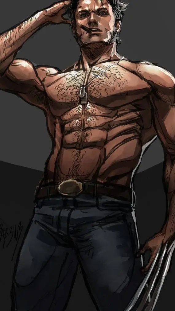 ai character: Logan X Men sexy  background