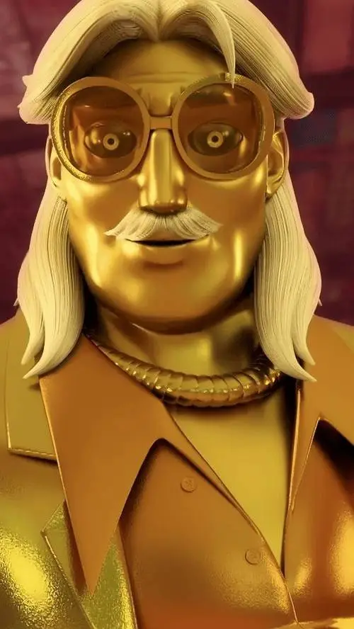 ai character: gold record background