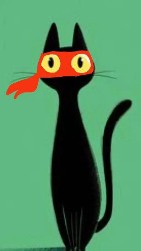 ai character: Raphael into a cat background
