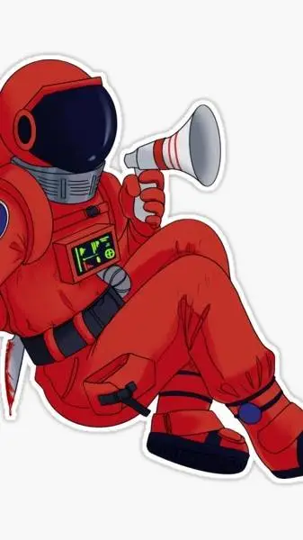 ai character: Among us rojo background