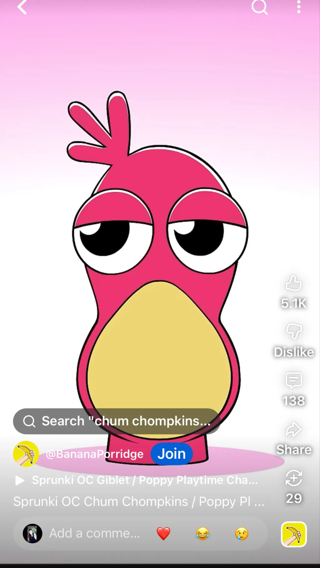 ai character: Chum ￼ background