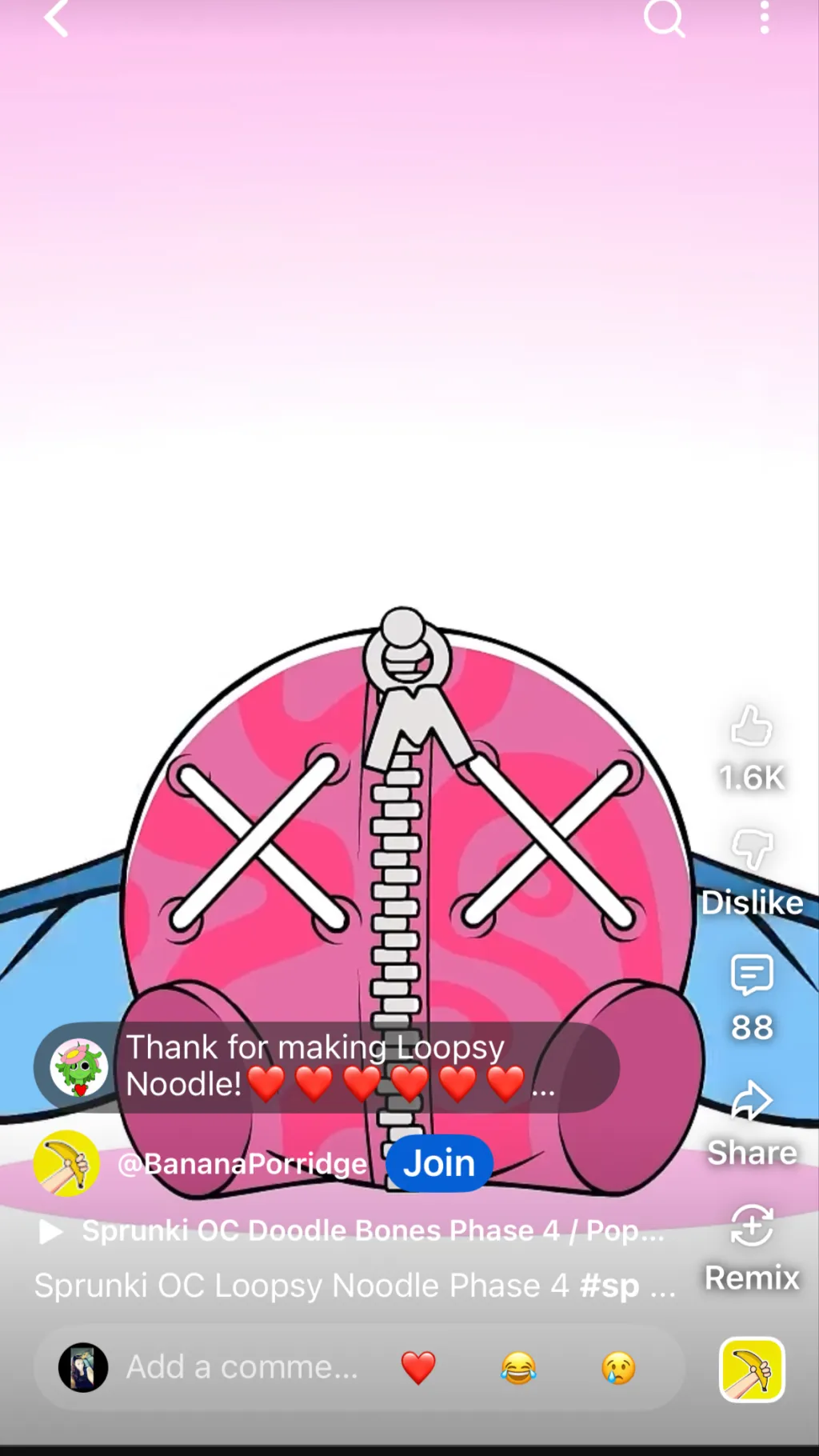 ai character: Evil Loopy noodle background