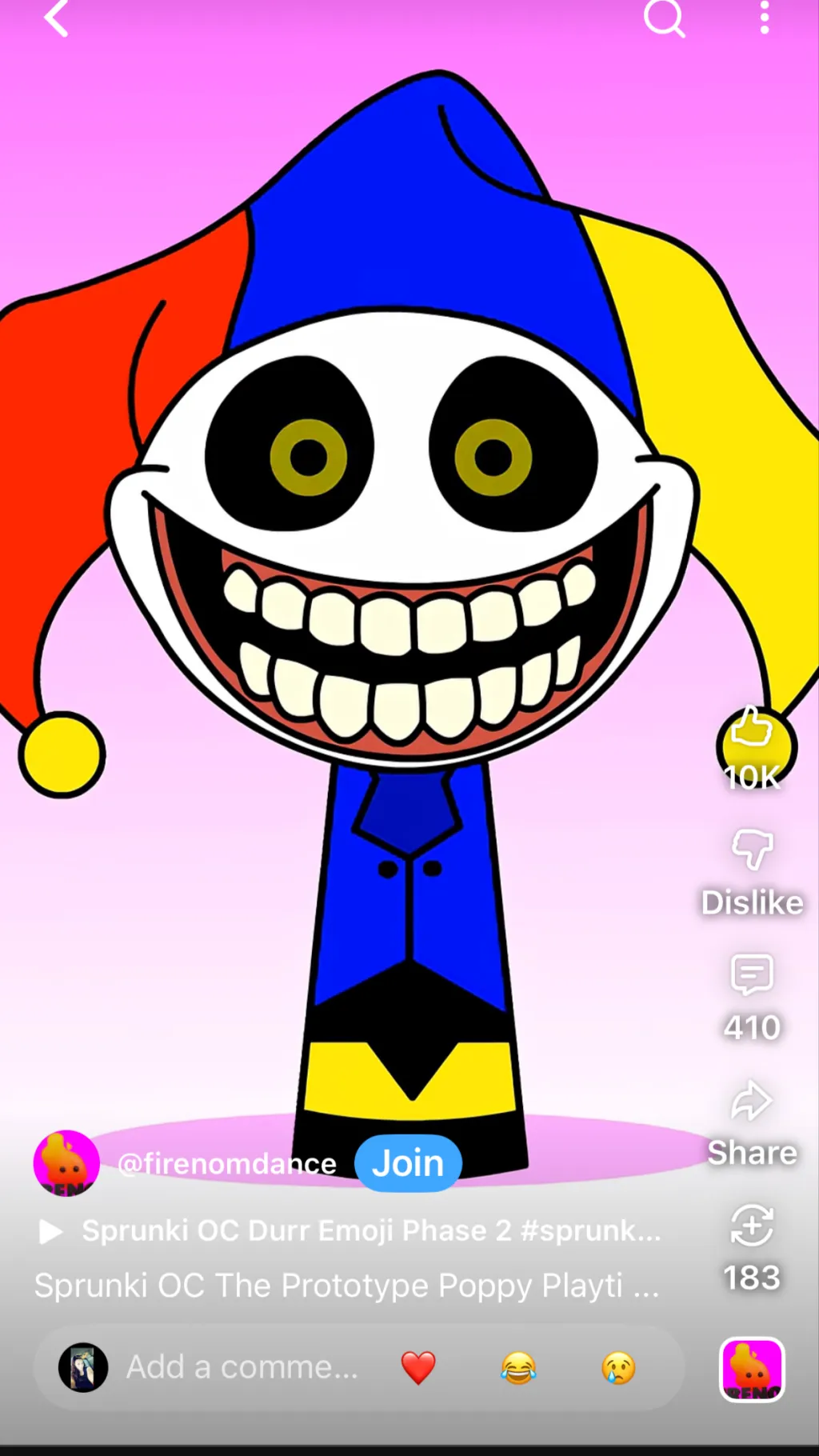 ai character: Protype the jester background