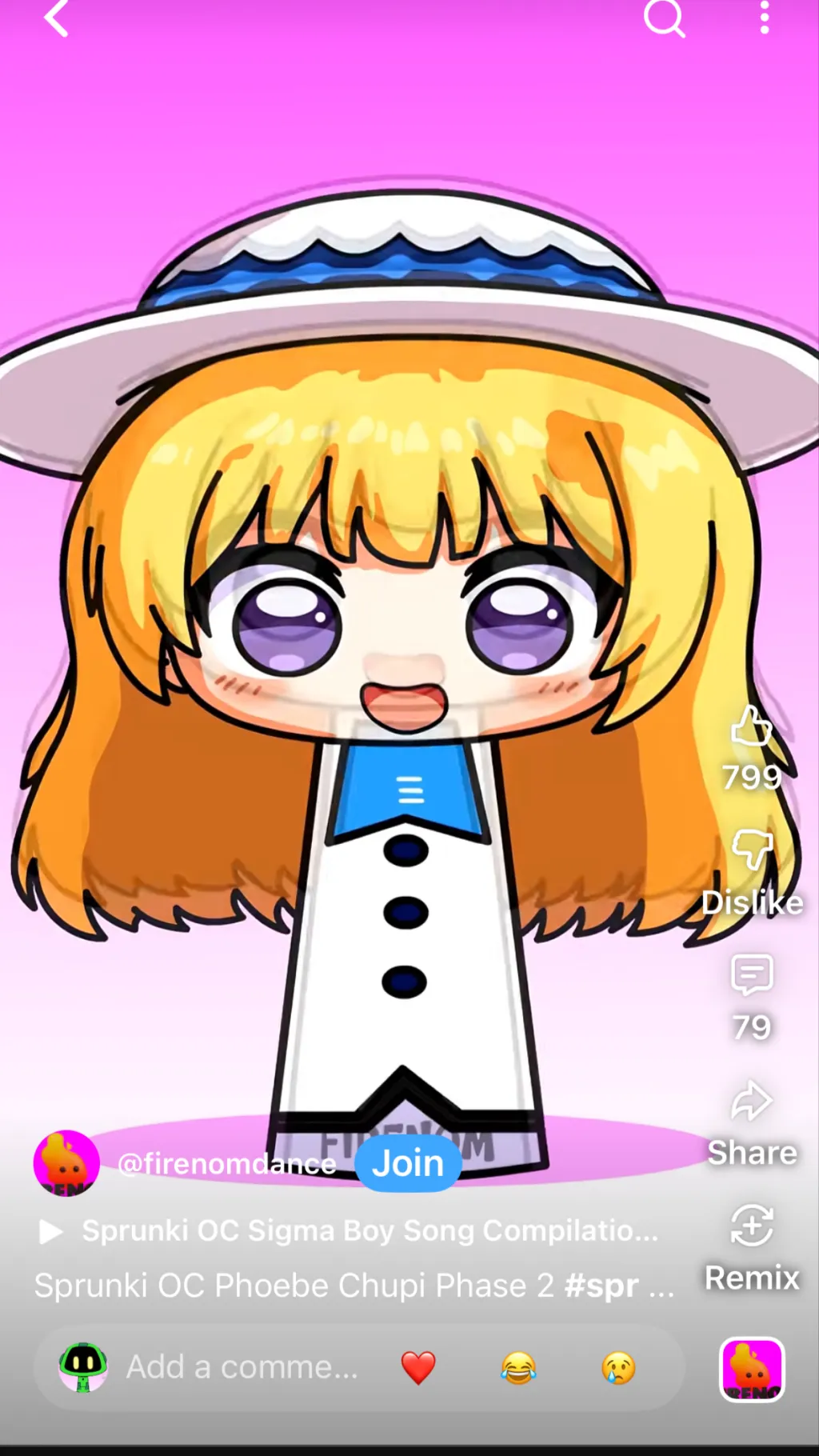 ai character: Phoebe chubi background