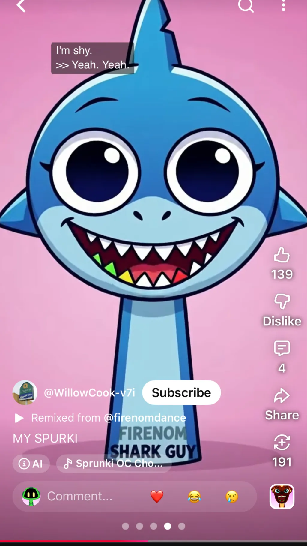 ai character: Shark guy background