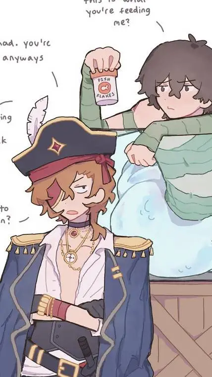 ai character: Mermaid Dazai! :3 background