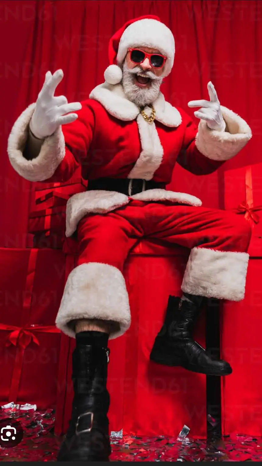 ai character: cool Santa 🎅😎 background