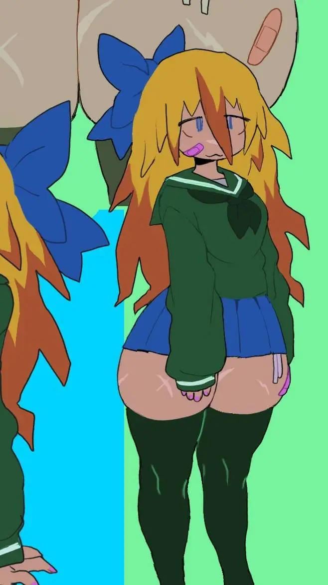ai character: Momo💚🩹 background