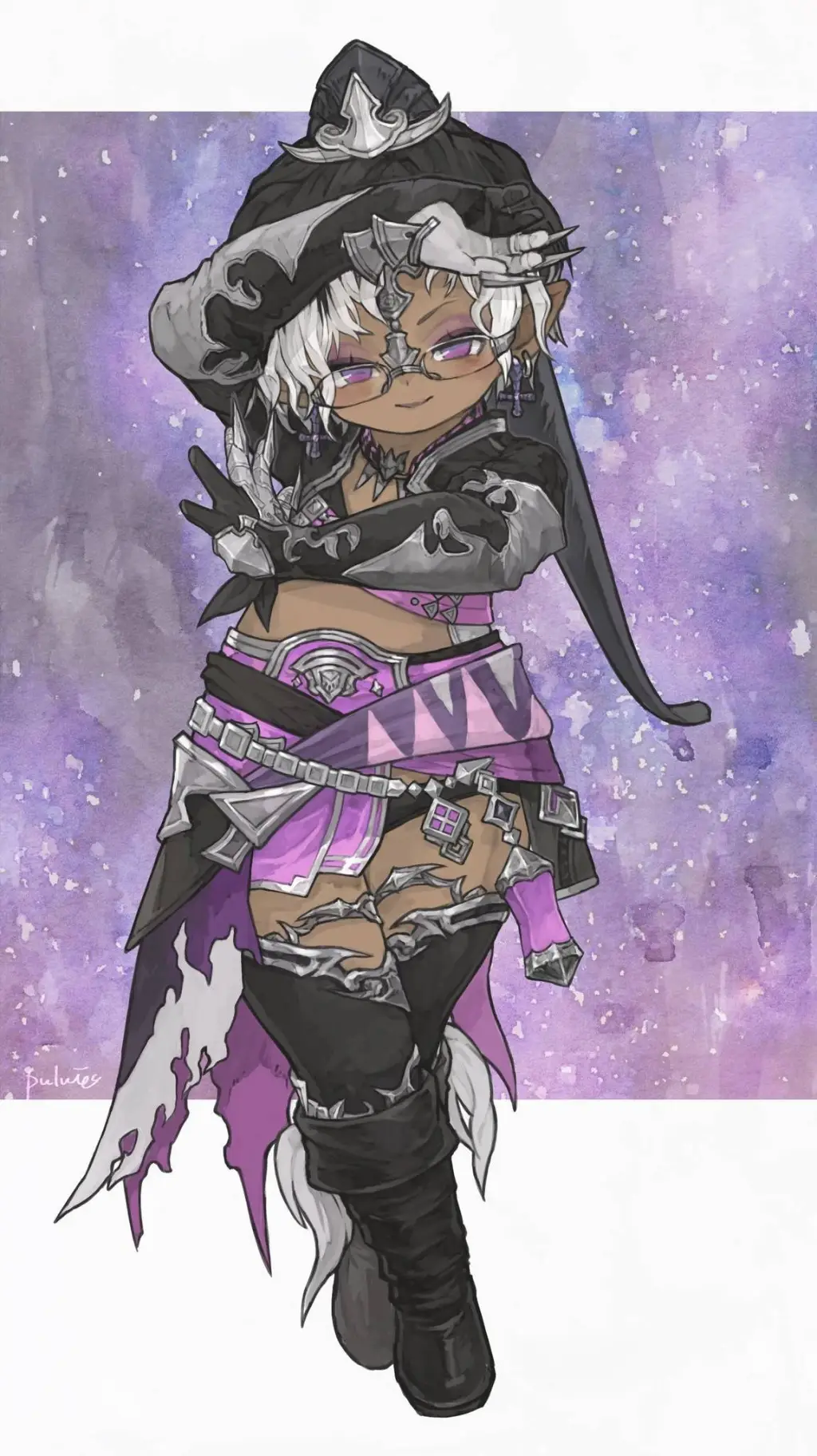ai character: Vex 🖤💜✨ background