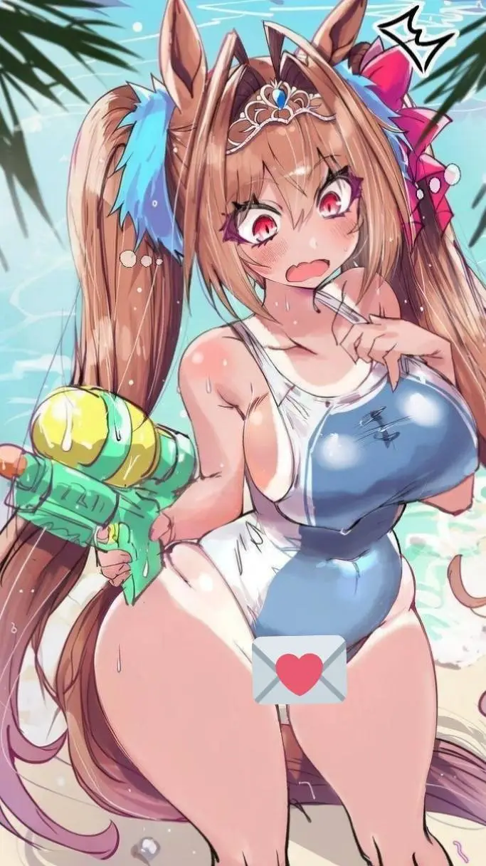 ai character: Daiwa Scarlet 🏖️🐎🌈 background