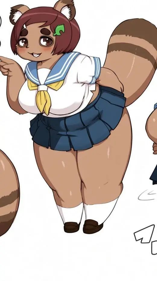 ai character: Momo Tanuki 🐾🧡 background