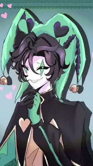 ai character: arlerquin 💚 background