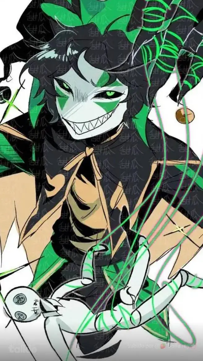 ai character: arlerquin 💚🩸 background