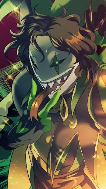 ai character: arlerquin 💚 background