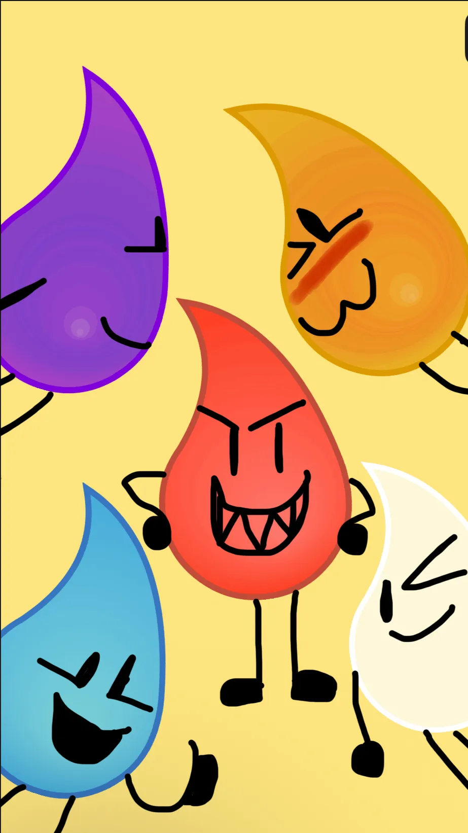 ai character: Droplet land Bfdi  background