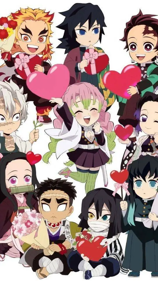 ai character: kny valentines! background