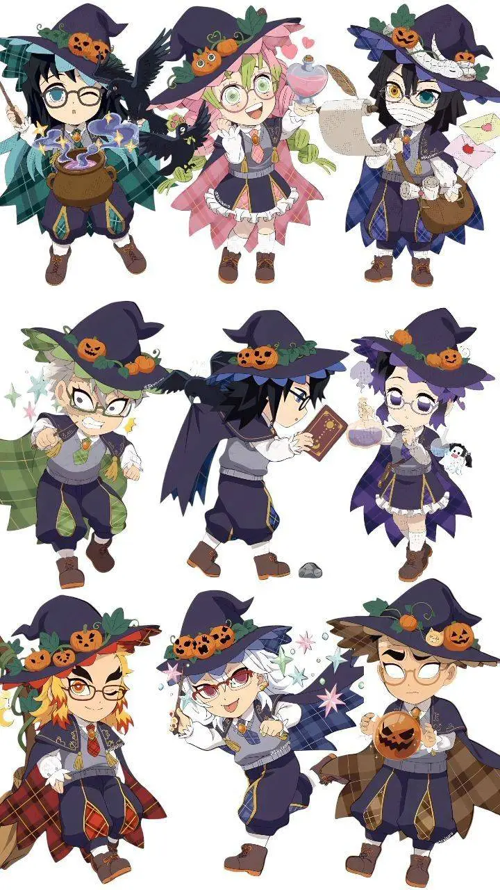 ai character: kny Halloween 🎃 background