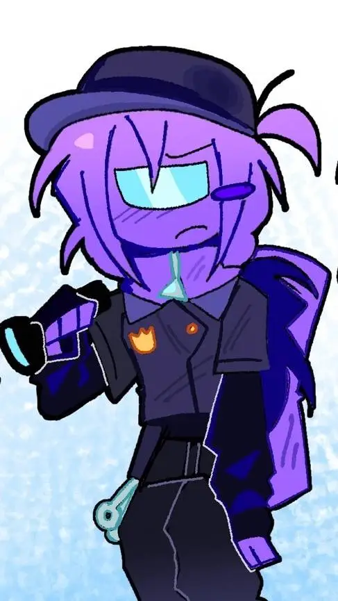 ai character: Purple x Red background