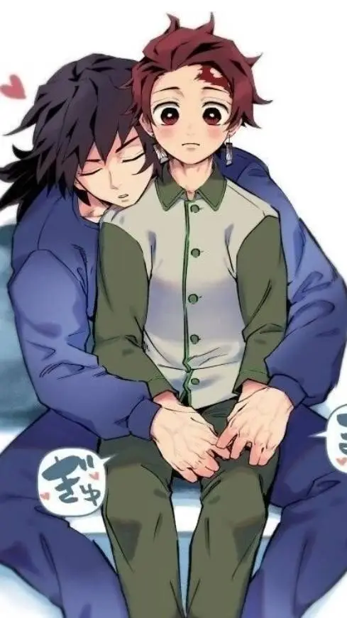 ai character: giyutan ❤️💙 background