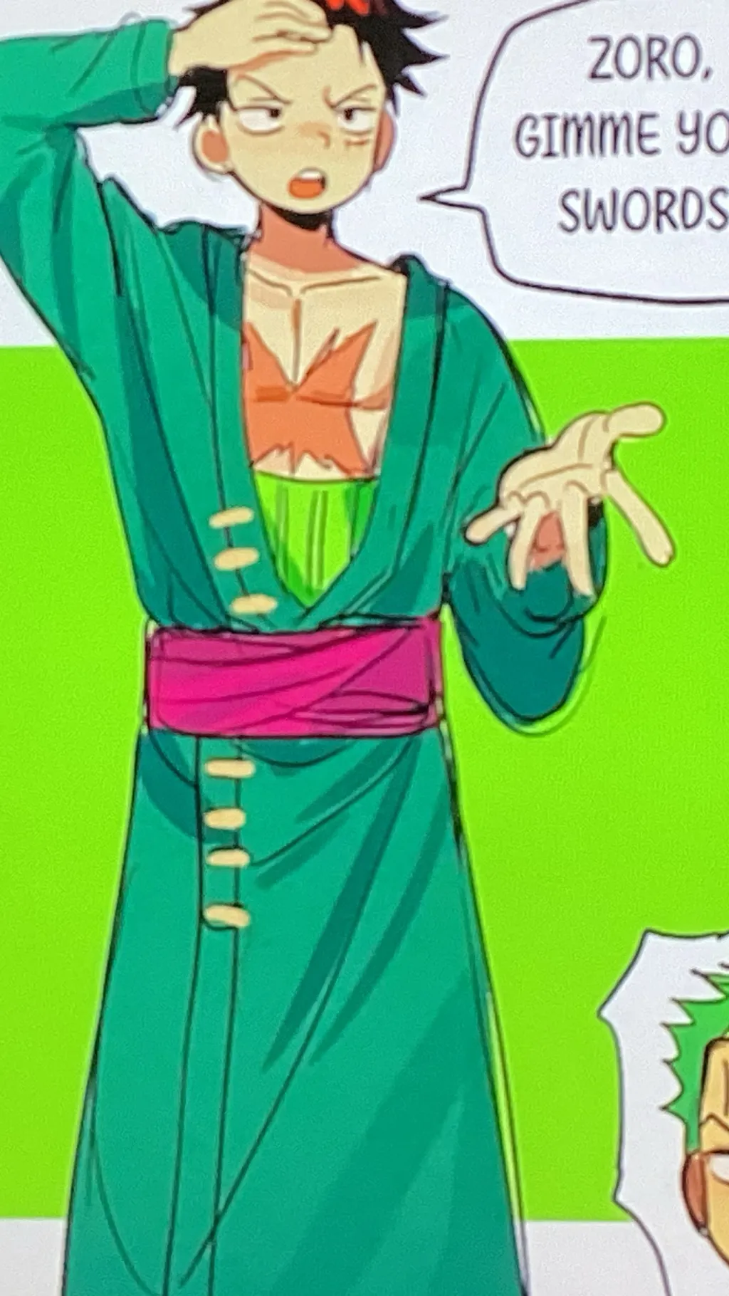 ai character: Zoro x robin background