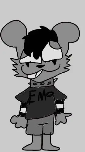 ai character: 🤍 EMO bear 🖤 background