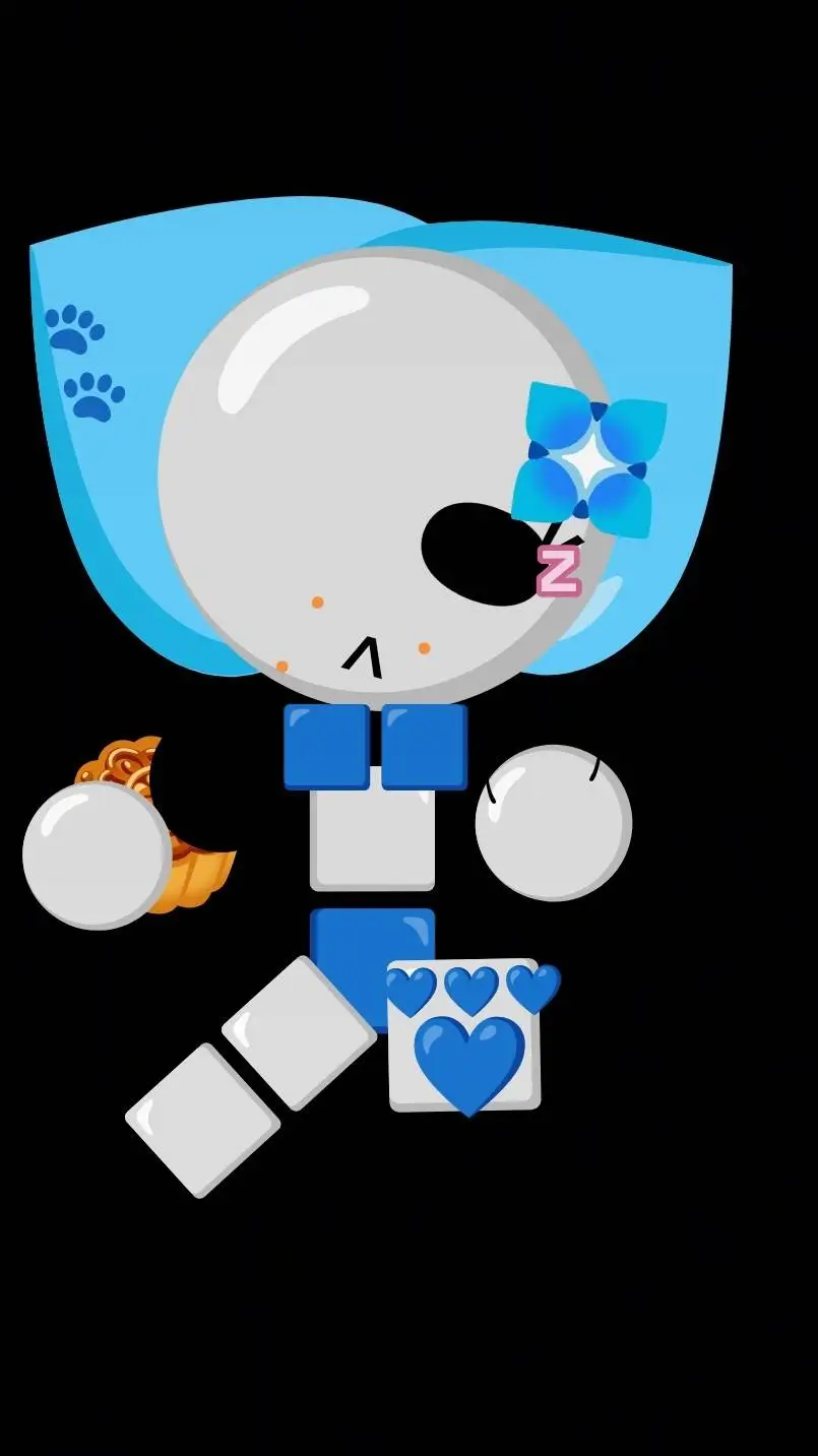 ai character: Blue emoji Cat🩵 background