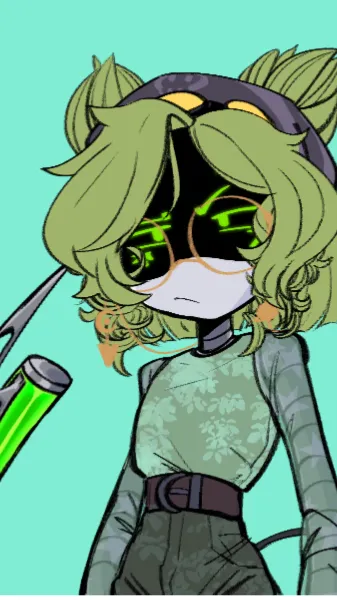 ai character: Leaf (face reveal background