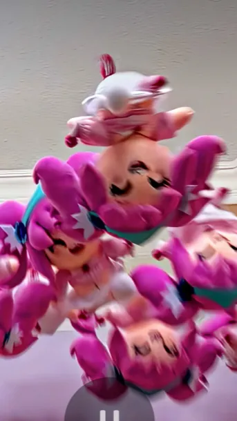 ai character: Vani vs plushies  background