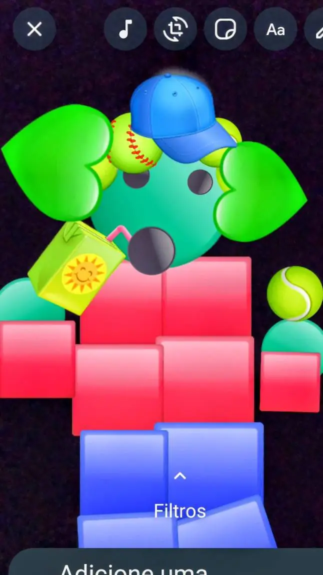 ai character: 🍏🍏🥝🥑🫑🥬 background