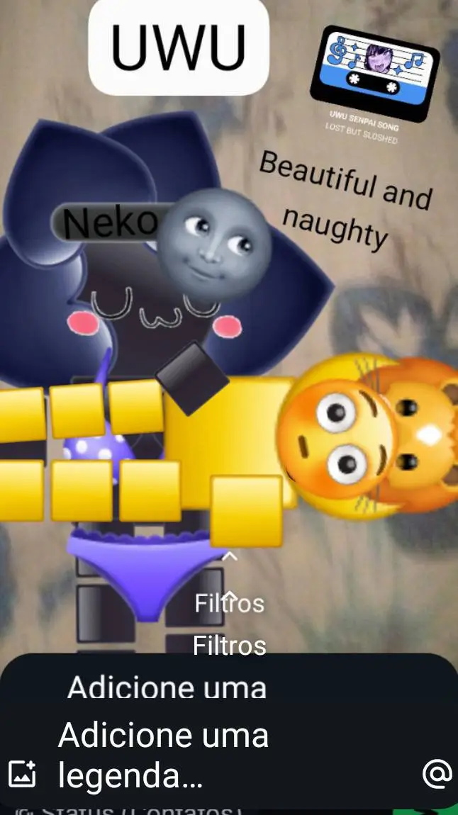 ai character: Neko e leão background