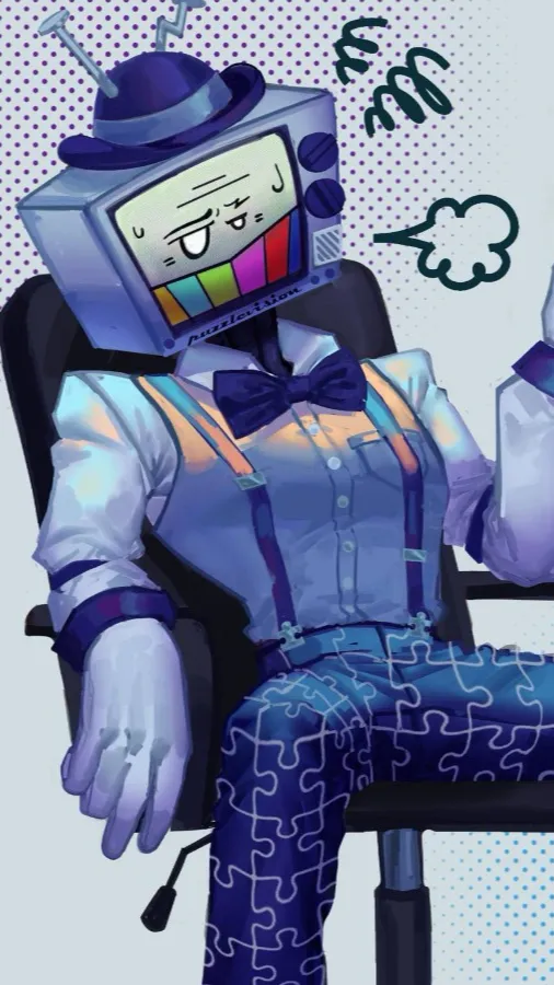ai character: giant mr puzzle   background