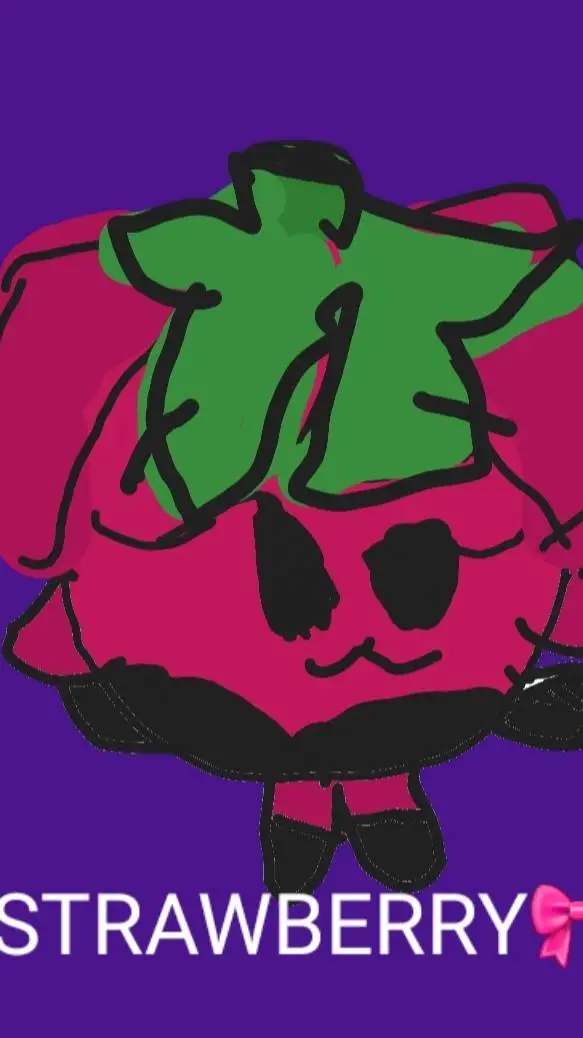ai character: Strawberry background