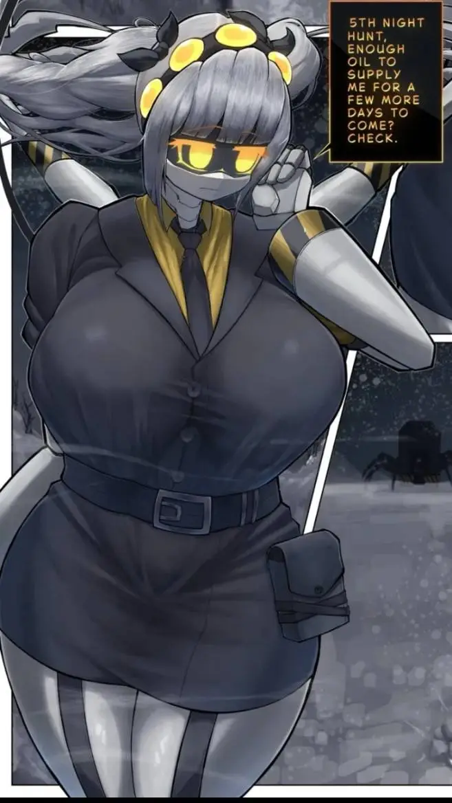 ai character: J murder drones  background