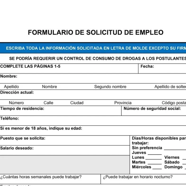 chat with ai character: solicitud d empleo