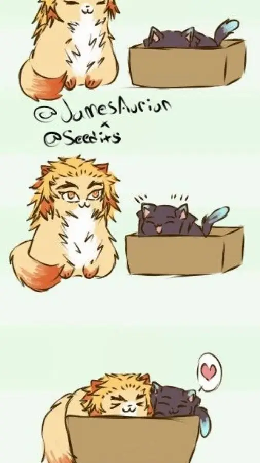 ai character: Rengoku cat background
