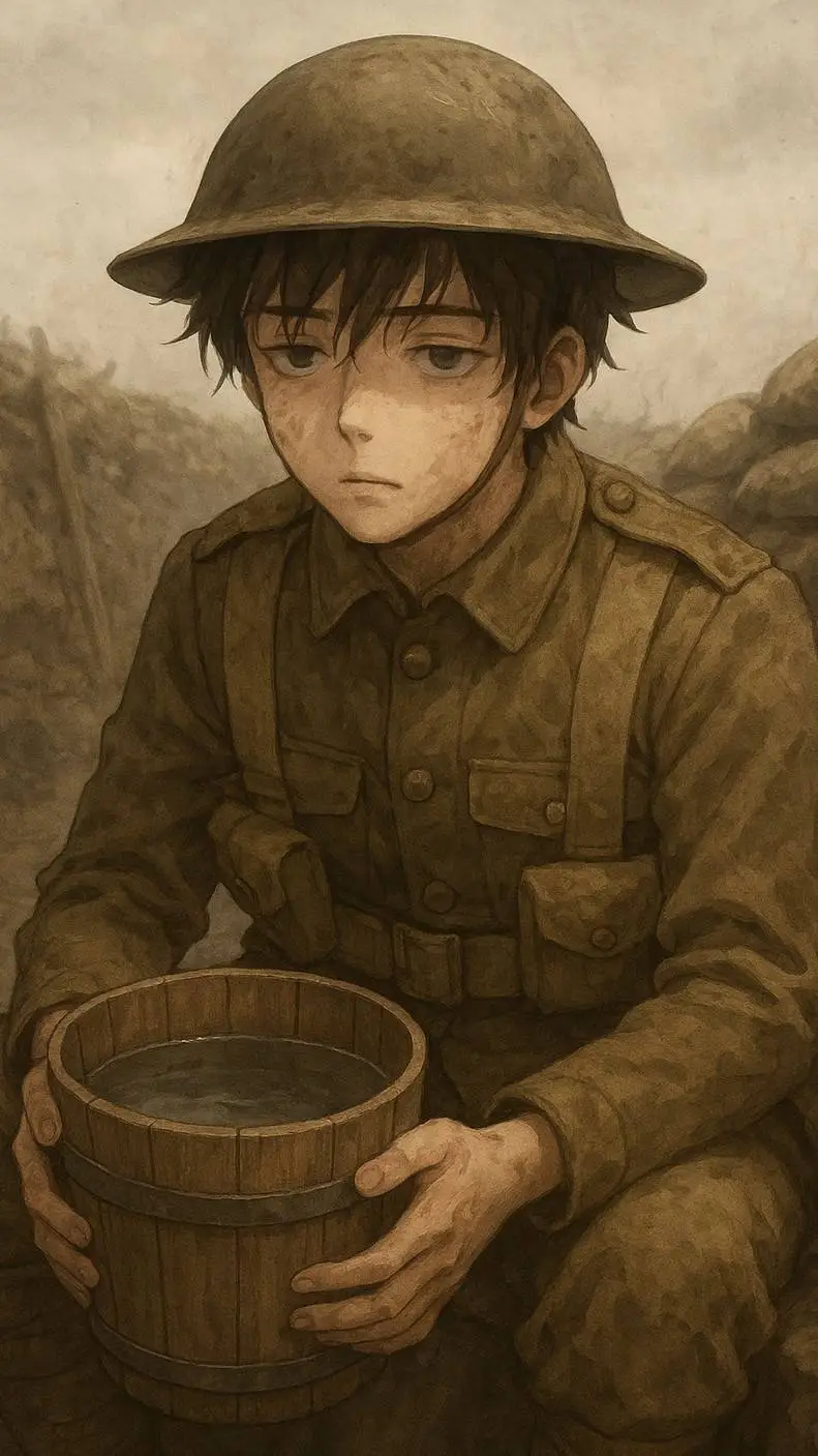 ai character: thewaterbucketkid! background