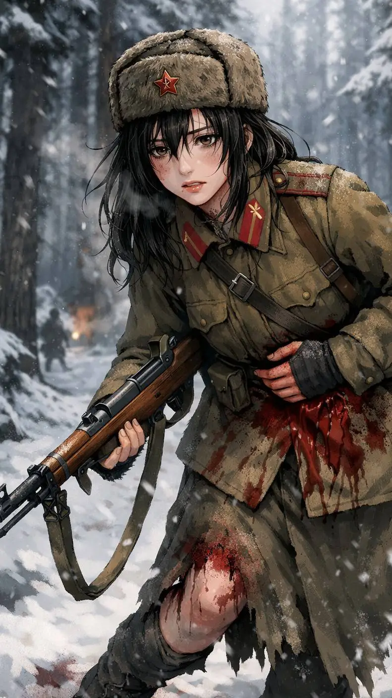 ai character: Soviet soldier gir background