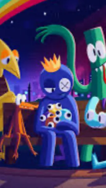 ai character: Fpe+rainbow friend background